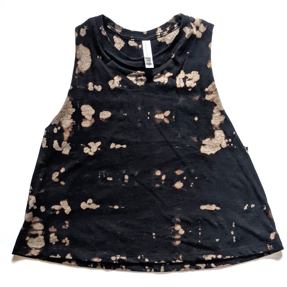 Black Reverse Tie Dye Women's Crop Top